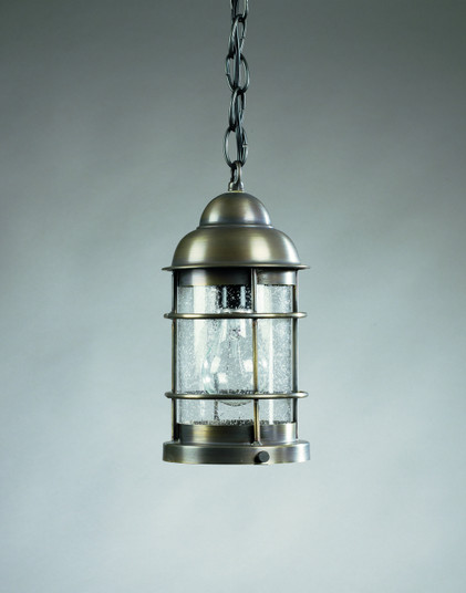 Nautical One Light Hanging Lantern in Dark Brass (196|3512-DB-MED-CSG)