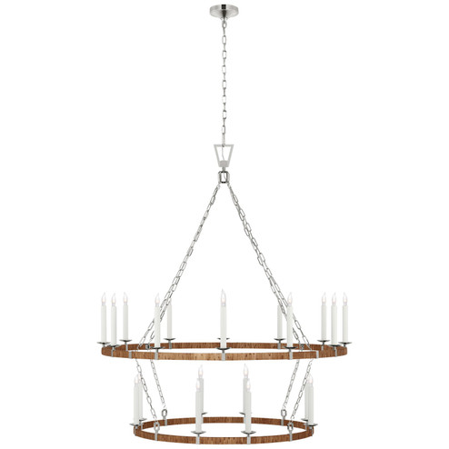 Darlana Wrapped LED Chandelier in Polished Nickel and Natural Rattan (268|CHC 5882PN/NRT)