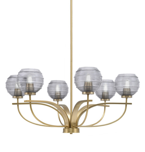 Cavella Six Light Chandelier in New Age Brass (200|3906-NAB-5112)