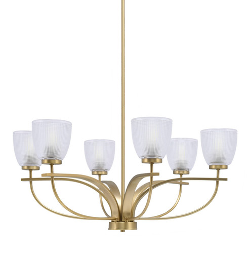 Cavella Six Light Chandelier in New Age Brass (200|3906-NAB-500)