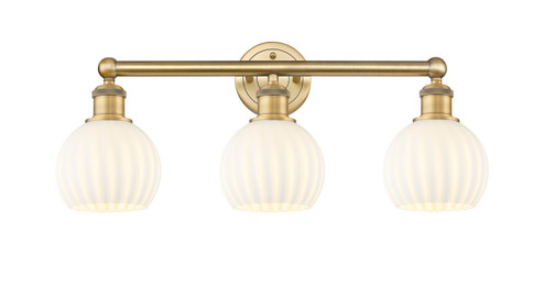 Edison Three Light Bath Vanity in Brushed Brass (405|616-3W-BB-G1217-6WV)