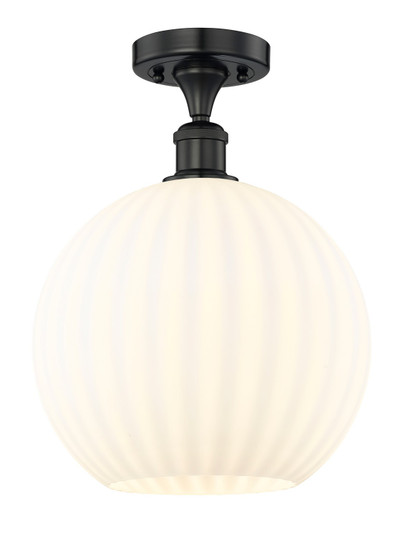 Edison LED Semi-Flush Mount in Matte Black (405|616-1F-BK-G1217-12WV)