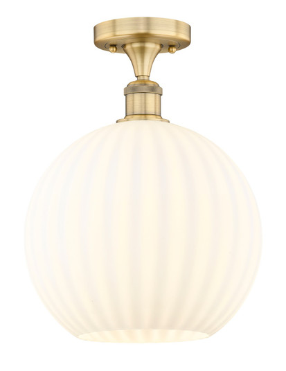 Edison One Light Semi-Flush Mount in Brushed Brass (405|616-1F-BB-G1217-12WV)