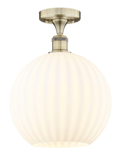 Edison One Light Semi-Flush Mount in Antique Brass (405|616-1F-AB-G1217-12WV)
