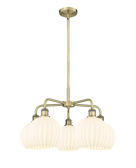 Downtown Urban LED Chandelier in Antique Brass (405|516-5CR-AB-G1217-8WV)