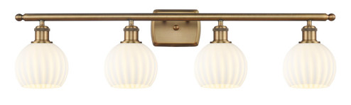 Ballston Four Light Bath Vanity in Brushed Brass (405|516-4W-BB-G1217-6WV)