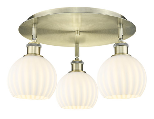 Ballston LED Flush Mount in Antique Brass (405|516-3C-AB-G1217-6WV)