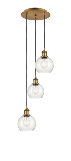 Ballston Three Light Pendant in Brushed Brass (405|113B-3P-BB-G124-6)