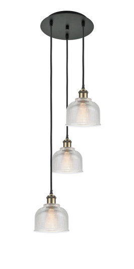 Ballston LED Pendant in Black Antique Brass (405|113B-3P-BAB-G412)