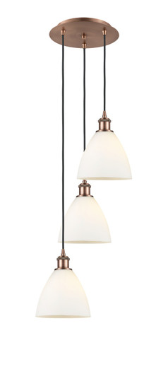 Ballston Three Light Pendant in Antique Copper (405|113B-3P-AC-GBD-751)