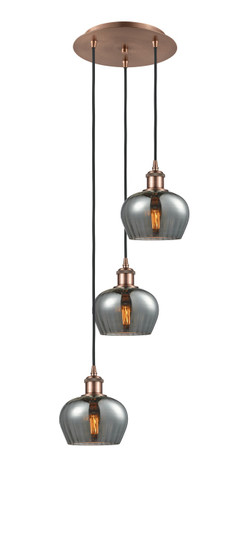 Ballston LED Pendant in Antique Copper (405|113B-3P-AC-G93)