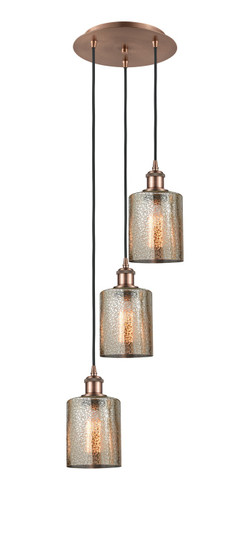 Ballston Three Light Pendant in Antique Copper (405|113B-3P-AC-G116)