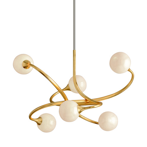 Signature Six Light Chandelier in Gold Leaf (68|294-06-GL)