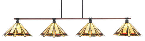 Blacksmith Four Light Bar in Painted Wood-look Metal & Dark Granite (200|1744-934)