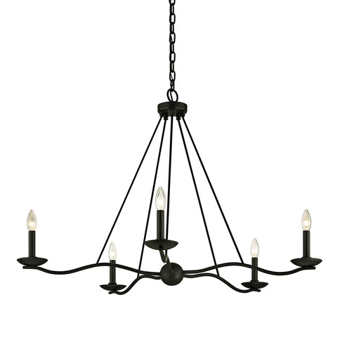 Sawyer Five Light Chandelier in Forged Iron (67|F6305-FOR)