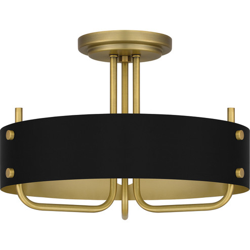 Madden Three Light Semi Flush Mount in Aged Brass (10|MAD1717AB)