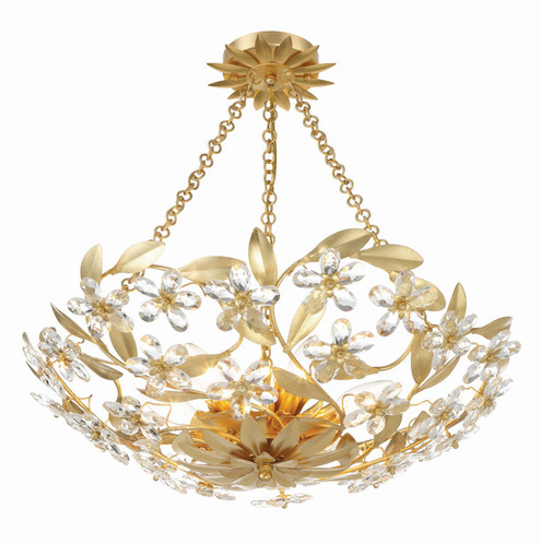 Marselle Six Light Semi Flush Mount in Antique Gold (60|MSL-306-GA_CEILING)