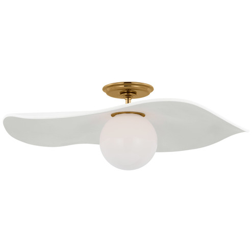Mahalo LED Semi-Flush Mount in Hand-Rubbed Antique Brass (268|WS 4040HAB-WHT)