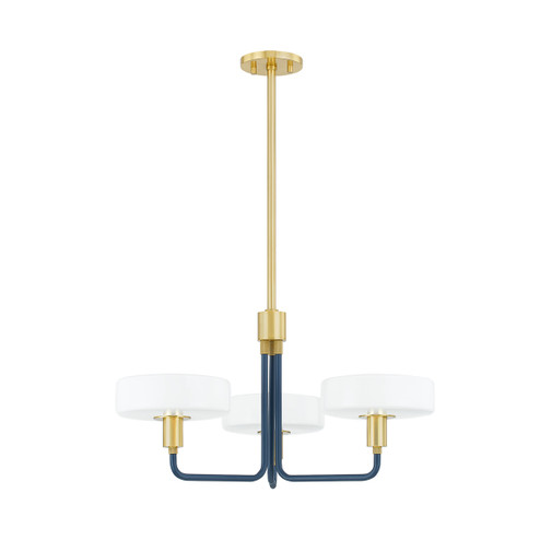 Aston Three Light Chandelier in Aged Brass (428|H886803-AGB/SBL)
