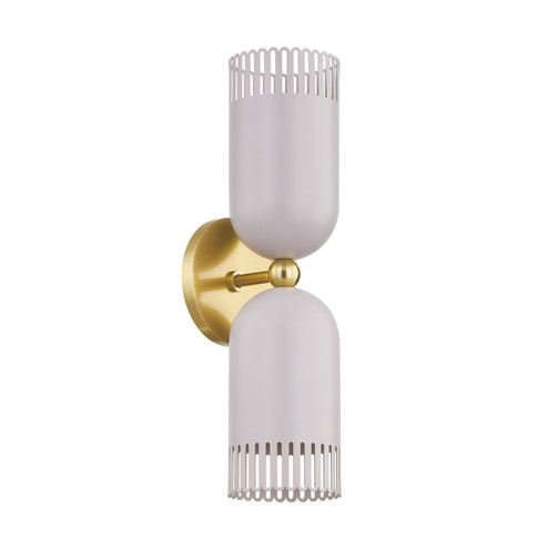Liba Two Light Wall Sconce in Aged Brass/Soft Peignoir (428|H884102-AGB/SPG) Liba Two Light Wall Sconce in Aged Brass/Soft Peignoir (428|H884102-AGB/SPG)