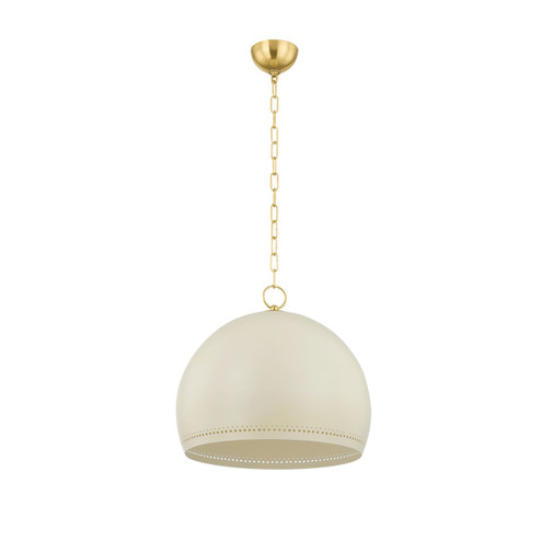 Etna One Light Pendant in Aged Brass/Soft Cream (428|H834701L-AGB/SCR)