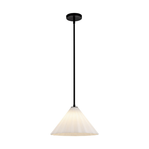 Serena One Light Pendant in Matte Black/Opal Glass (452|PD451814MBOP)