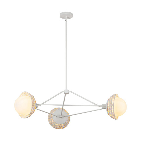 Perth Three Light Chandelier in White/Opal Glass (452|CH490340WHOP)