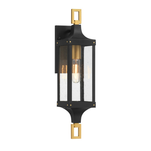 Glendale One Light Outdoor Wall Lantern in Matte Black and Weathered Brushed Brass (51|5-275-144)