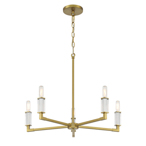 Oro District Five Light Chandelier in Soft Brass (7|1457-695)