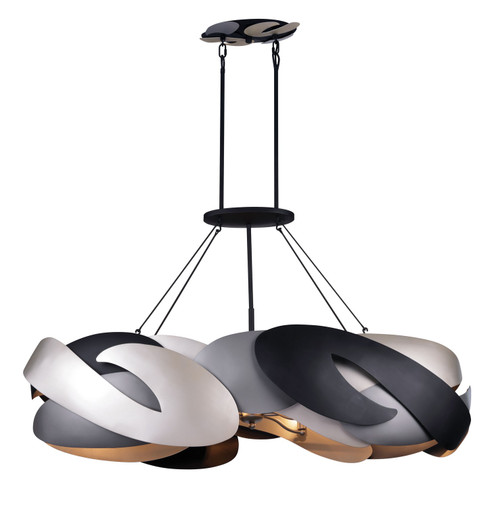 Metalo Misto Six Light Island Pendant in Coal With Atlas And Midnight S (42|P1335-780)