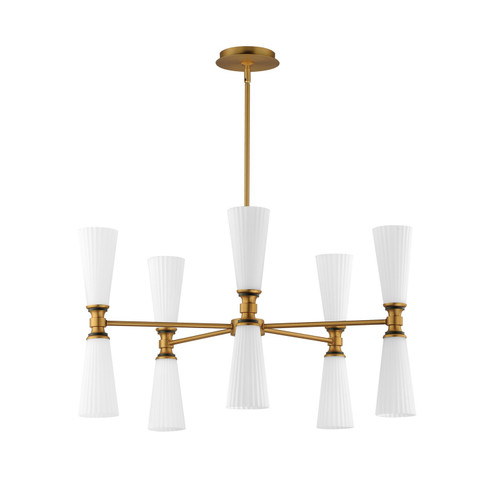 Krevat Ten Light Chandelier in Black / Natural Aged Brass (16|24825SWBKNAB)