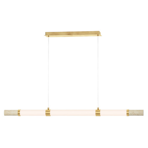 Travertine LED Linear Pendant in Travertine / Gold (86|E11056-01TVGLD) Travertine LED Linear Pendant in Travertine / Gold (86|E11056-01TVGLD)