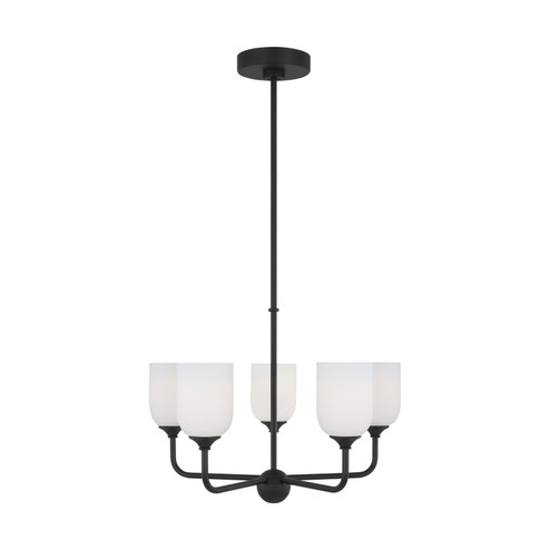 Emile Five Light Chandelier in Midnight Black (1|GLC1085MBK)