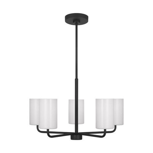 Rhett Five Light Chandelier in Midnight Black (1|GLC1015MBK)