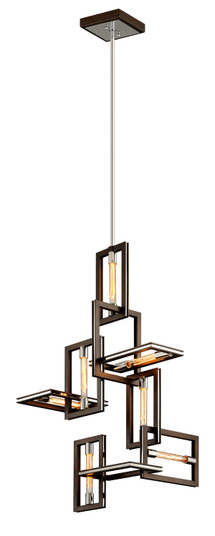 Enigma Seven Light Chandelier in Textured Bronze (67|F6187-TBZ/SS)