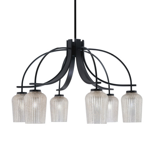 Cavella Six Light Chandelier in Matte Black (200|3926-MB-4253) Cavella Six Light Chandelier in Matte Black (200|3926-MB-4253)
