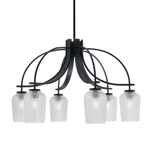 Cavella Six Light Chandelier in Matte Black (200|3926-MB-4250)