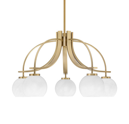 Cavella Five Light Chandelier in New Age Brass (200|3925-NAB-4101)