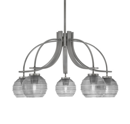 Cavella Five Light Chandelier in Graphite (200|3925-GP-5112)