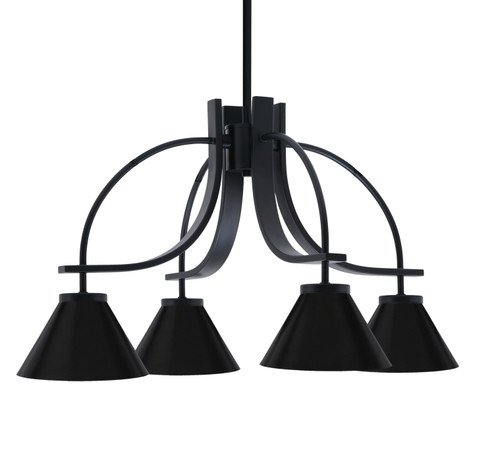 Cavella Four Light Chandelier in Matte Black (200|3924-MB-421)