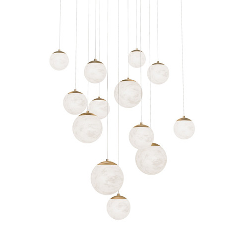 Pisces LED Pendant in Aged Brass (281|PD-34413S-AB)