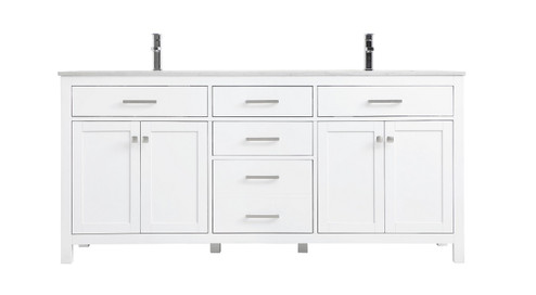 Lewis Double Bathroom Vanity in White (173|VF23372DWH)