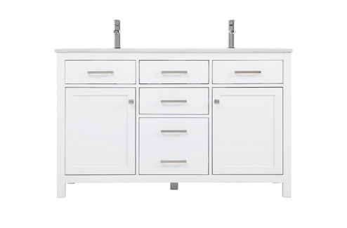 Lewis Double Bathroom Vanity in White (173|VF23354DWH)