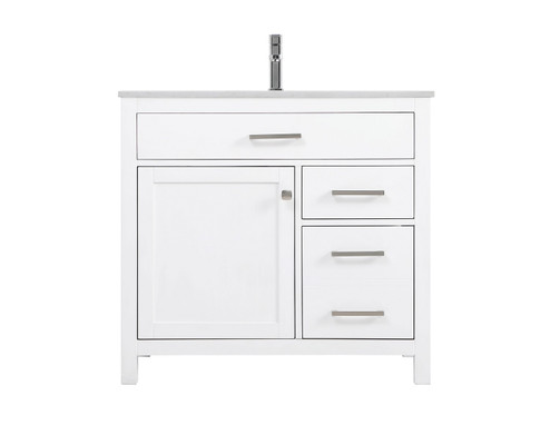 Lewis SIngle Bathroom Vanity in White (173|VF23336WH)