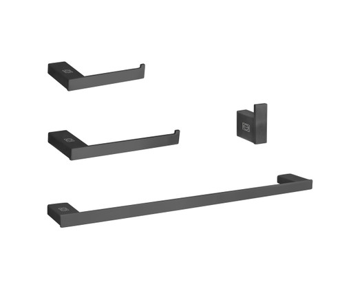 Sofia 4-Piece Bathroom Hardware Set in Matte Black (173|HWB-13S4MBK)