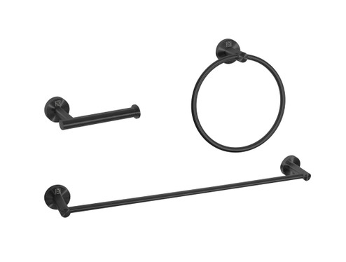 Alma 3-Piece Bathroom Hardware Set in Matte Black (173|HWB-11S3RMBK)