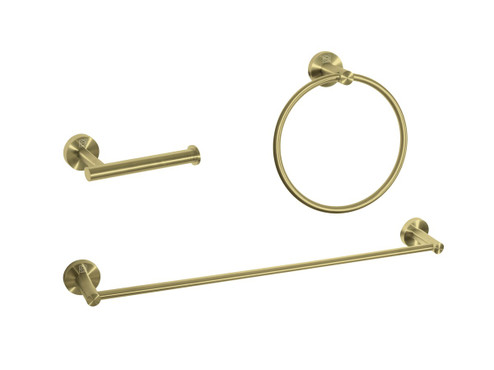 Alma 3-Piece Bathroom Hardware Set in Brushed Gold (173|HWB-11S3RBGD)