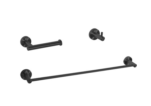 Freya 3-Piece Bathroom Hardware Set in Matte Black (173|HWB-11S3HMBK)