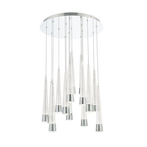 Quill LED Chandelier in Chrome (34|PD-59415R-CH)