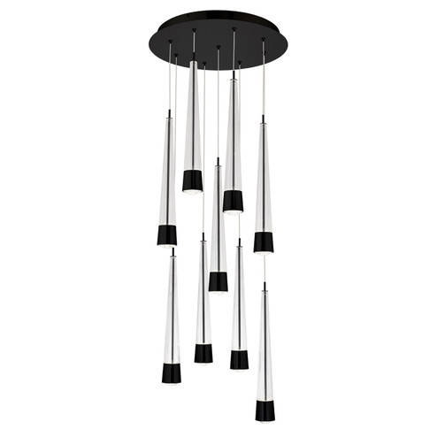 Quill LED Chandelier in Black (34|PD-59409R-BK)